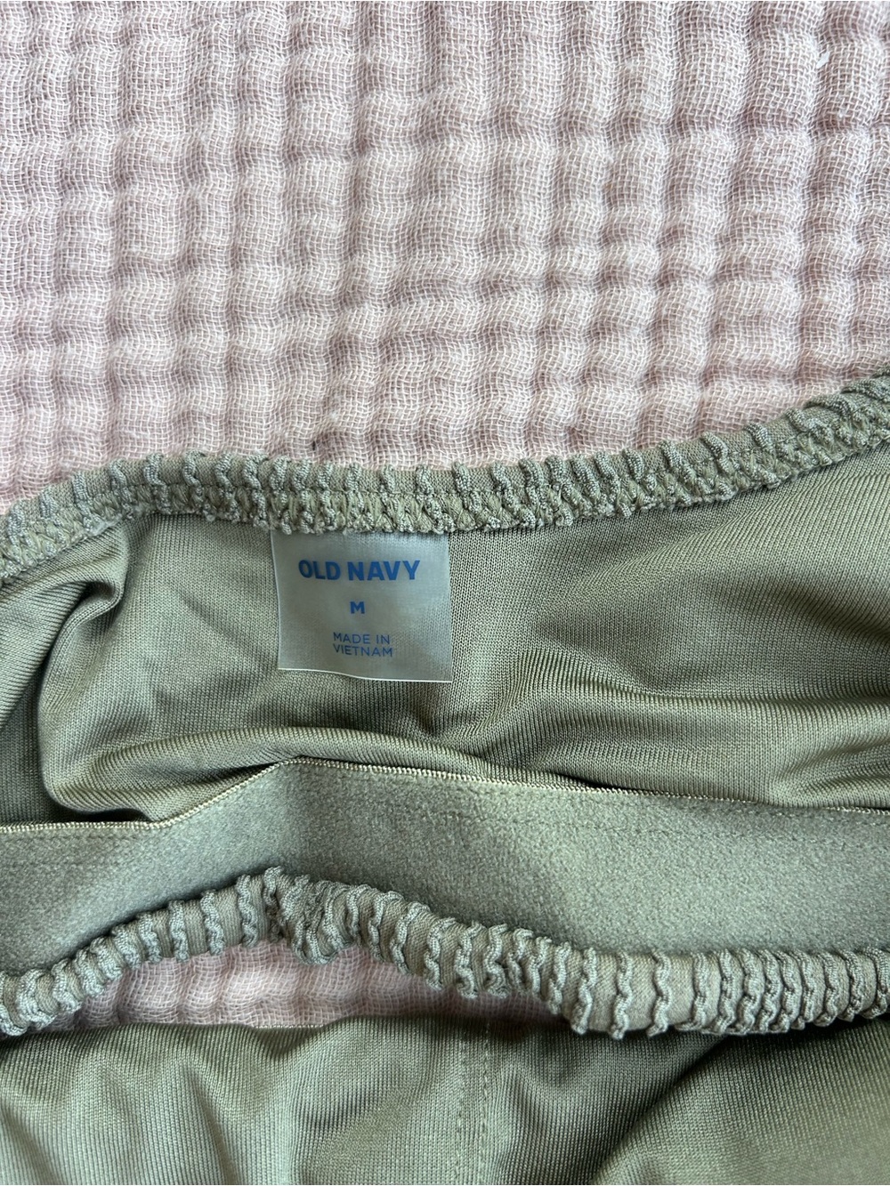 Old Navy Ribbed Two-Piece Bikini Set in Sage Green & Cobalt Blue - Picture 2 of 5